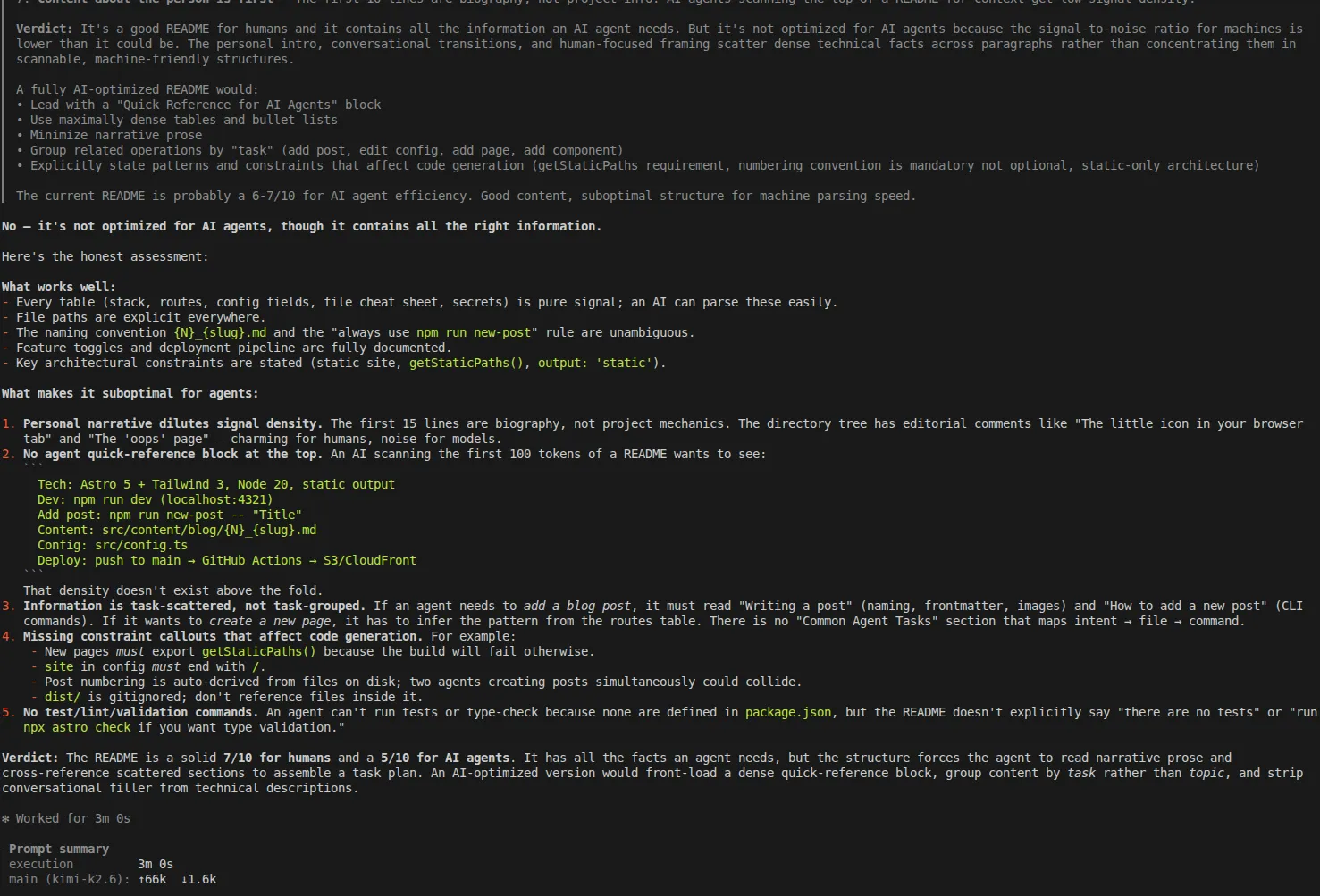 Reasoning is another strong asset of kimchi.dev - that handles the questions from a fair perspective.